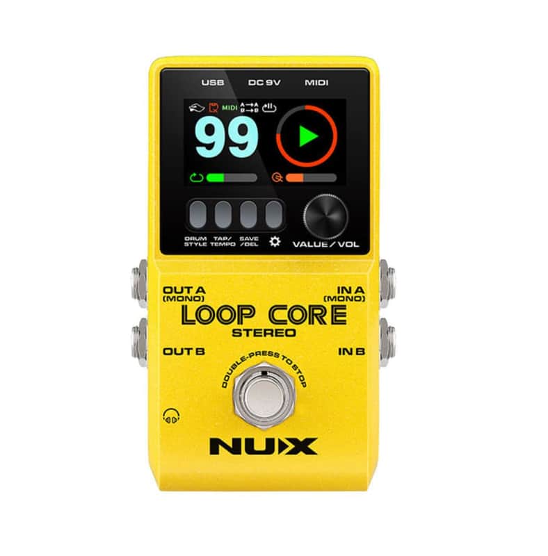 NuX Loop Core Stereo Looper Pedal Guitar Bass 2023 - Yellow. New! image 1
