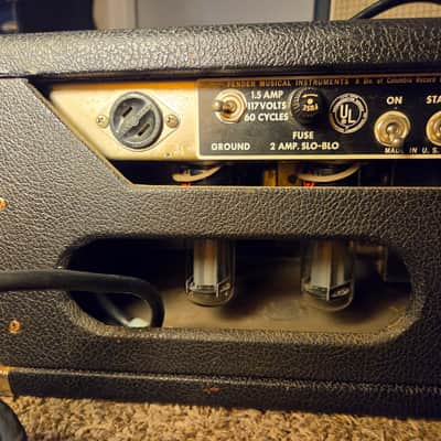 1966 Fender Bassman head, blackface era image 5