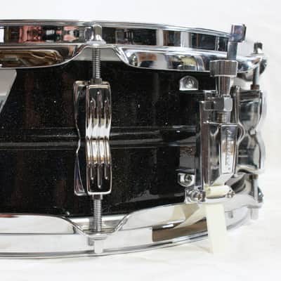 90's-Mid 2000's Ludwig LM404 "Black Galaxy" Acrolite Snare Drum w/ Case, Stand, Sticks, & Practice Pad image 9