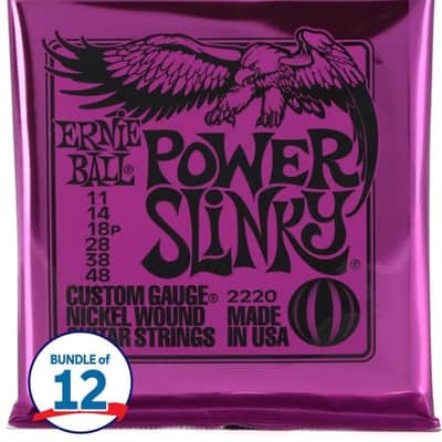Ernie Ball 2220 Power Slinky Nickel Wound Electric Guitar Strings - .011-.048 (12 Pack) image 2