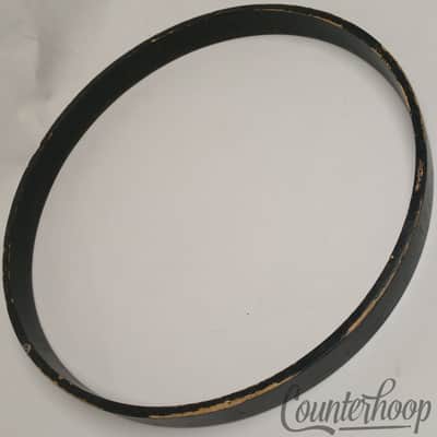 18"6Ply 100%Birch Wood Hoop/Rim Bass Drum Marching Flat Black Vintage70s Premier image 1