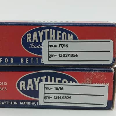 GAIN MATCHED PAIR RAYTHEON 12AU7A/LONG BLACK PLATES/MAXI TESTED image 2