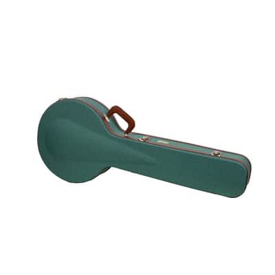 Crossrock Master Series - Wooden 5-string Resonator styles of Banjos Case - Security Lock, Genuine Leather Handle, Reinforced Hardware, Metal Feet, Storage Space- Malachite Blue Tweed image 2