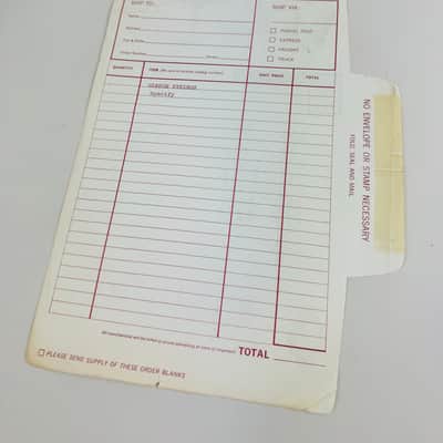 Gibson Strings Business Reply Order Form 1968 image 2
