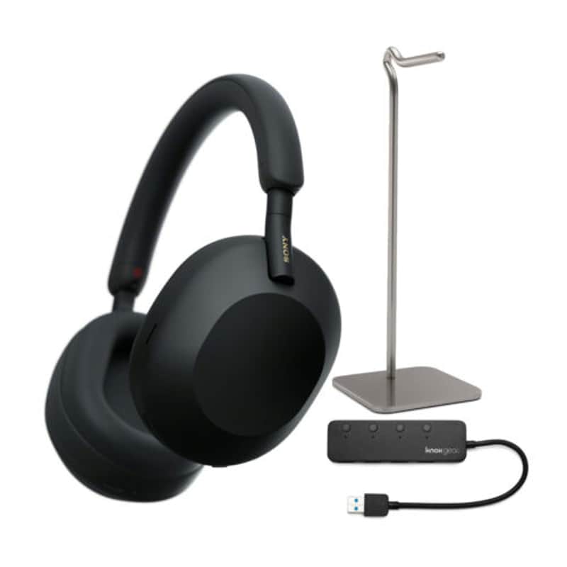 Sony WH-1000XM5 Wireless Noise Canceling Over-Ear Headphones (Black) Bundle image 1
