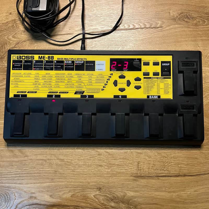 Boss ME-8B Bass Multiple Effects Pedal 1996 - 2001 - Black and Yellow image 1