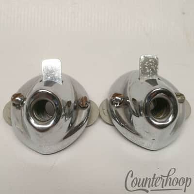 Premier Bass Drum Spur Mounts Spring-Loaded Push-Button Chrome Vintage 60s Elite image 1
