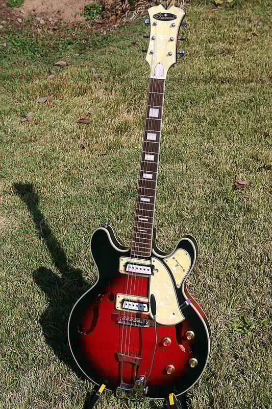 1966 Aria Diamond 1202T in Cherry Sunburst | Reverb