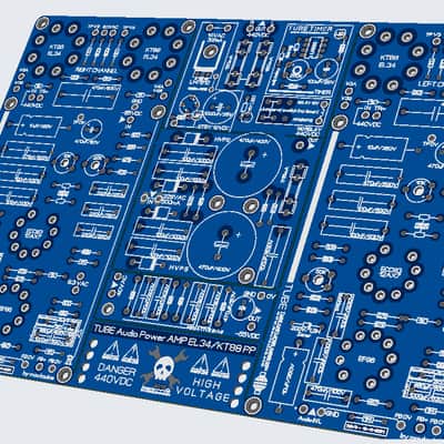 Tube Stereo Amplifier 2xEL34 PP / 35Wrms ReDesign PCB (Elektor) All In One PCB image 4