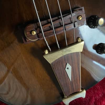 c.late 1960s Aria/Univox Matsumoku EB-1 Style Scroll Bass MIJ Vintage Bass Very Rare Bass “Brown” image 7