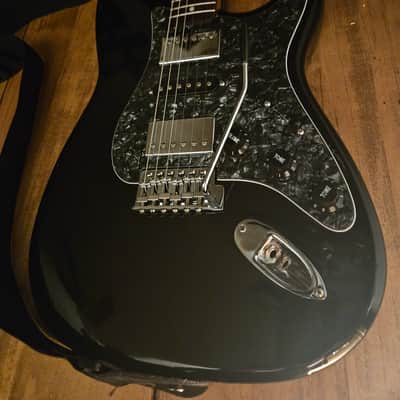 Squier Upgraded Black HSH Parts Caster, Gator case, strap, tech set up image 12