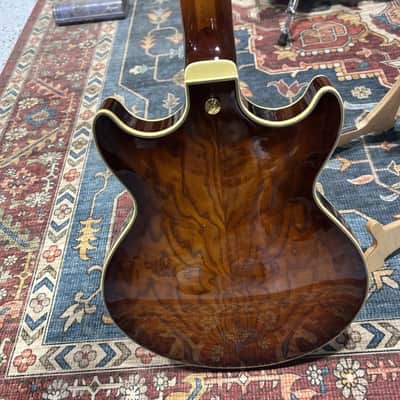 Ibanez AM93QA Artcore Exp S-H Electric Guitar, Ebony, Vintage Violin High Gloss image 4