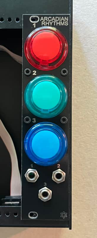 Synthrotek Arcadian Rhythms, RGB Buttons - Arcade Style Manual Gate Eurorack Module image 1