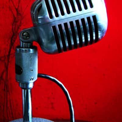 Vintage RARE 1940's Shure 556C dynamic cardioid microphone w Atlas DS-5 stand Elvis image 9