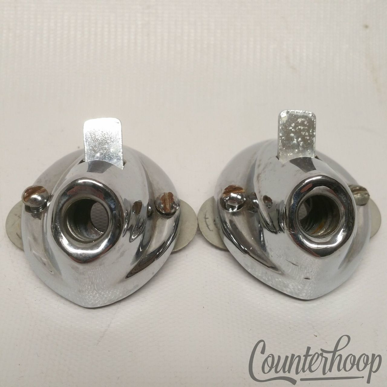 Premier Bass Drum Spur Mounts Spring-Loaded Push-Button Chrome Vintage 60s Elite — main photograph