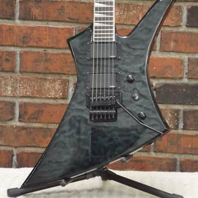 Jackson KEXMG Quilt Maple Top, Kelly, Trans Black, EMG 81/85, Floyd Rose image 2