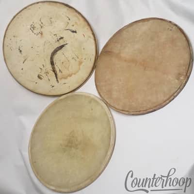 *Leedy&Ludwig 3x 16" Calf Skin Floor Tom Drum Batter/Resonant Heads Vintage 40s* image 2