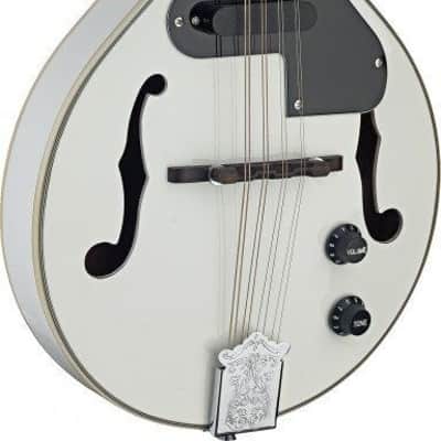 Stagg Model M50E/WH Gloss White Acoustic/Electric A-style Mandolin image 1