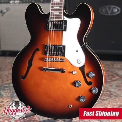 Epiphone Bonehead Signature Riviera Semi-Hollow Electric Guitar - Dark Tobacco Sunburst with Hardshell Case image 1