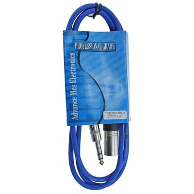 1/4" Trs To 3 Pin Xlr Male Pro Audio Patch Cable Balanced And Shielded (6 Foot Feet Ft Long, Blue) image 2