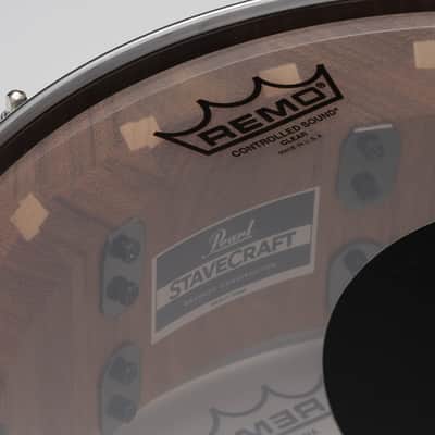 Pearl StaveCraft 14"x5" Maximum Volume Snare Drum with 20mm Makha shell, Thai Oak DadoLoc and MasterCast Die-Cast Hoops in Hand-Rubbed Natural Satin Finish image 5