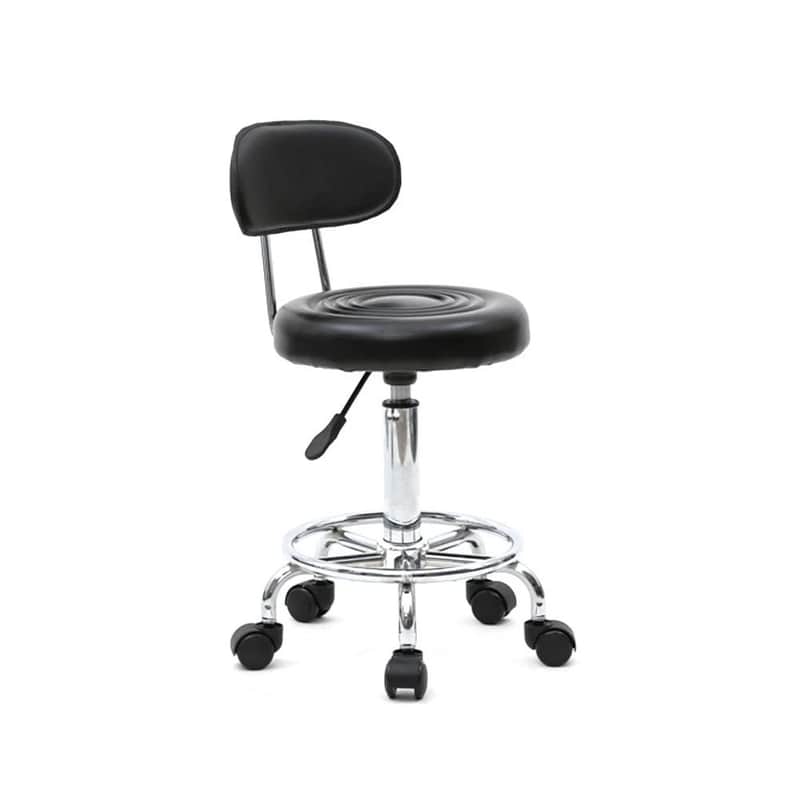New Adjustable Hydraulic Rolling Swivel Drummer Stool Chair with Wheels and Backrest image 1