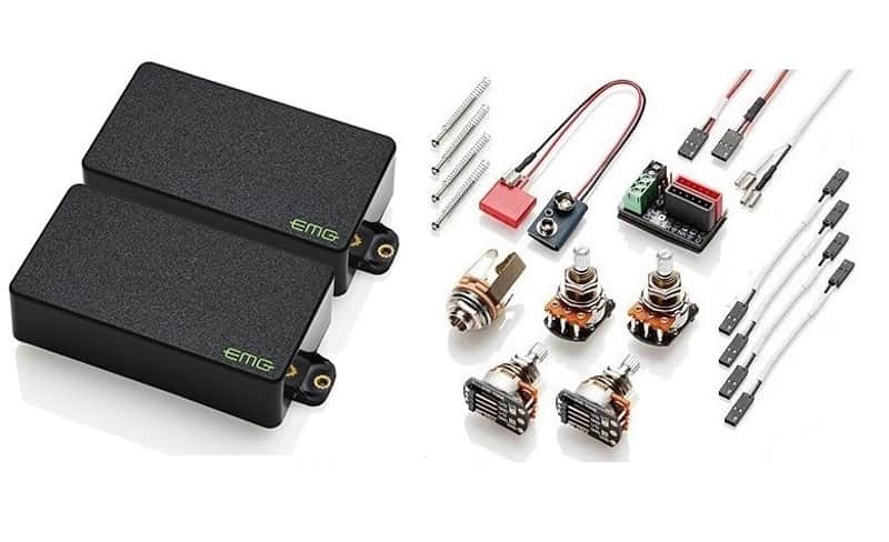 EMG KH-BB Set Kirk Hammett Bone Breaker Black Active Humbucker Guitar Pickup Set Short Shaft Pots image 1