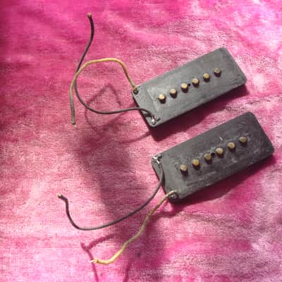 Vintage 1959 Fender Jazzmaster Pickup Set Black Bottom 1958 1960 1961 1962 1963 image 4