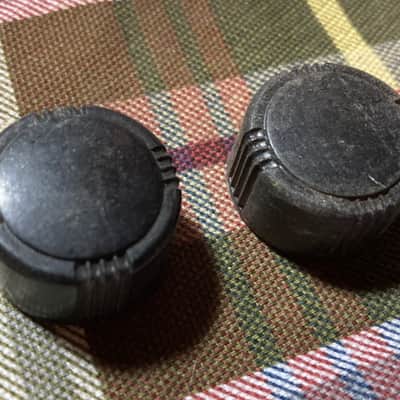 Two Black Vintage 1930s-40s Bakelite Amplifier Knobs image 2