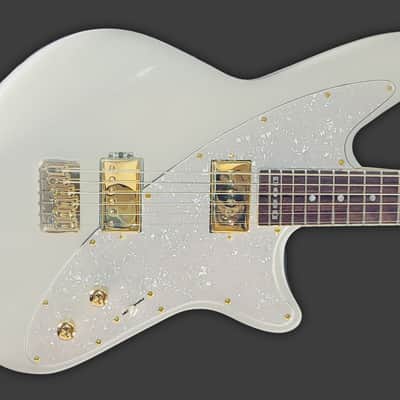 Baritone - Dood Craft Guitars - The Beatrice 628 - #150 - White & Gold image 3