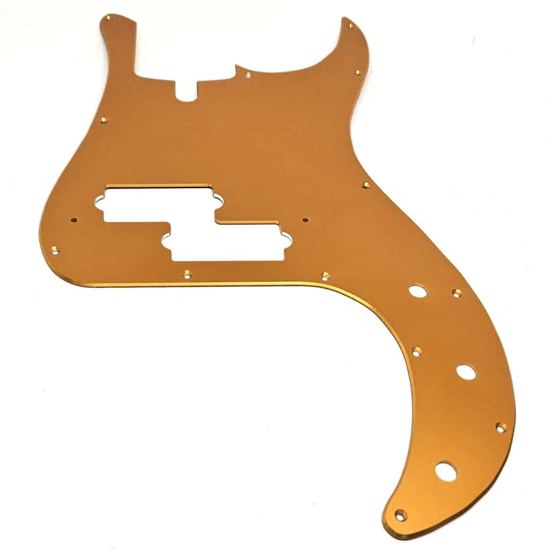 used P-Bass Style Gold Anodized Aluminum Pickguard, Very Good Condition image 1