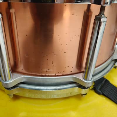 Used Pearl Free-Floating Snare Drum - 14 x 6.5 Copper w/ Case image 4
