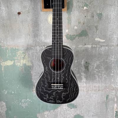 Amahi Classic Quilted Ash C-25 Black Concert Ukulele image 1