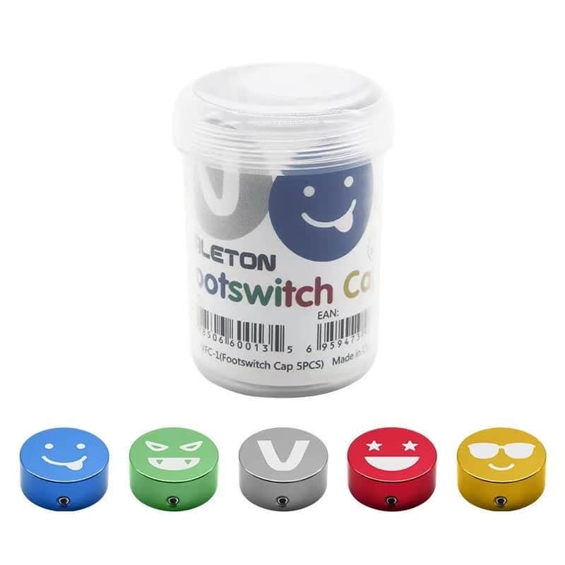 Valeton 5pcs Footswitch Cap for Guitar Pedal,Laser Engraving Funny Emoji,price include the import duty for US buyer image 1