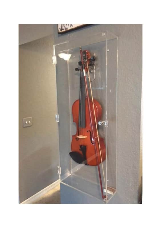 Clear Acrylic Violin, Fiddle & Ukulele Display Case – Lockable Wall-Mounted Shadow Box (29.5”) image 1