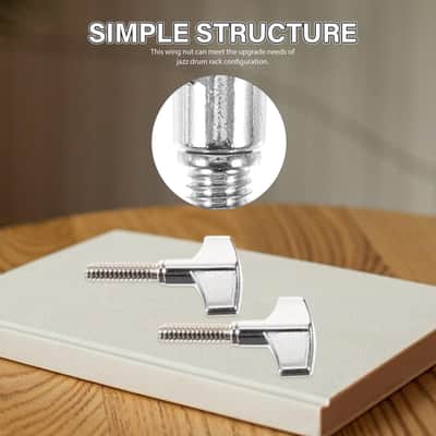 Drum Rack Accessories 4Pcs Metal Cymbal Stand Wing Screws and Knobs Adjustable Drum Hardware for Repair and Assembly Silver 1.61X1.57 Inch image 7