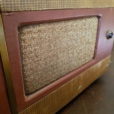 Revere T500 Deluxe 6V6 mono tube amp project AlNiCo 5x7 speaker case cab leather handle Tweed, Maroon 1952 image 3