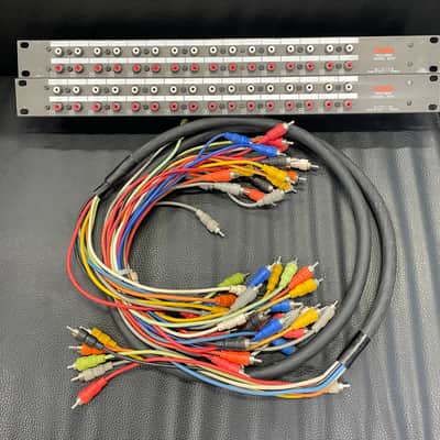 Fostex Model 3010 Patchbay Pair With Patch Cable Snake 1980s - Black image 1
