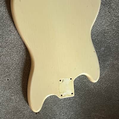 1965 1966 Fender Musicmaster Duo Sonic guitar body white image 6