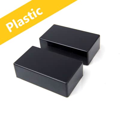A pair of Plastic Guitar pickup covers for Humbucker style pickup, No-hole Black