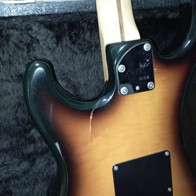 Fender Contemporary Stratocaster 1985-1988, Kahler Spyder lock tremolo- Sunburst + hard case image 8