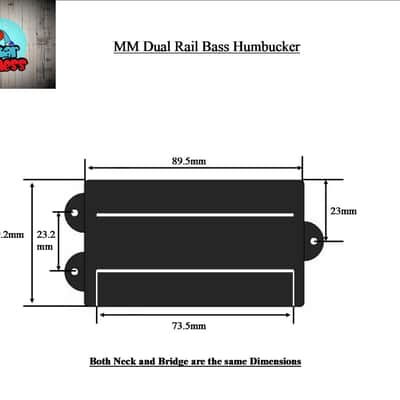 G.M. MM style 4 str. Dual Rail Bass Humbucker Set A5 image 8
