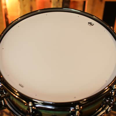 DW 5x14 Collector's SonicPly Regal Blue Burst over Horizontal Padauk Snare Drum - SO#1436557 image 4