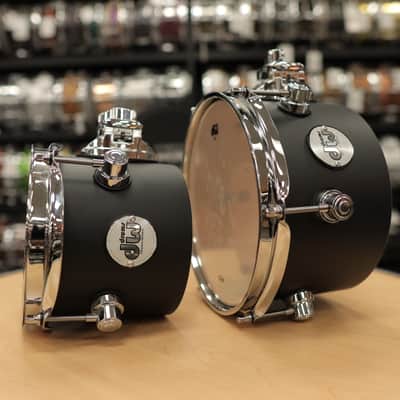 Pre-Owned DW Design Series Concert Tom Set 5x6" & 5x8" (Black Satin Lacquer) image 4