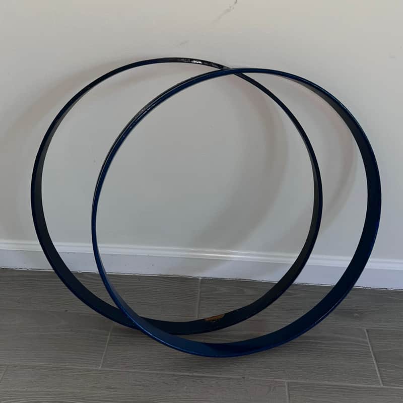 Ludwig 24” Wood Bass Drum Hoops 1971 - Blue Repainted image 1