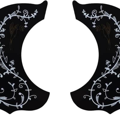 2Pcs Acoustic Guitar Pickguard, Self Adhesive Scratchplate Universal Sticker for Left Right Handed 40/41'' Folk Guitar Pickguard Scratch Plate, Black image 1