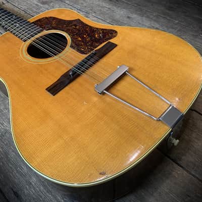 1967 Gibson B45-12-N 12 Stain Acoustic in Natural finish with hard shell case image 5