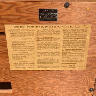 Leslie Model 122 Rotating Speaker Cab Organ Amplifier image 3