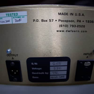 D.W. Fearn VT-2 Dual Channel Tube Mic Preamp 2004 - Red image 7