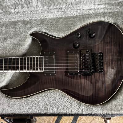 2014 ESP E-II Horizon-III FR EMG STBLKSB - LIKE NEW - EMG’s Floyd Rose Flame Top Neck-Thru VIDEO! image 9